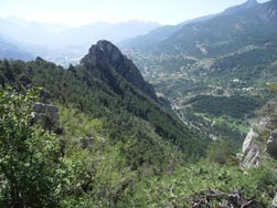 Vue vers le col de l'Aiguille et la vallée de la Durance