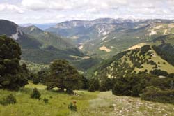 Montée vers le mont Barral ; vue vers le roc d'Ambane