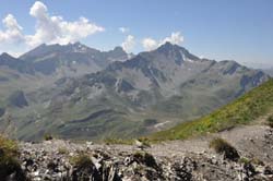 Roignais, pointe de la Rossa, aiguille du Grand Fond : cornet de Roselend