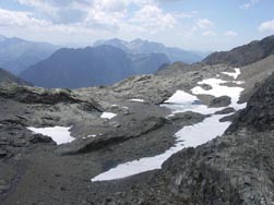 Le lac du Boeuf, vu depuis le col du Bâton