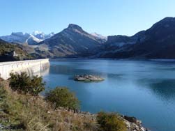Lac de Roselend : Roches Merles, Mont Blanc