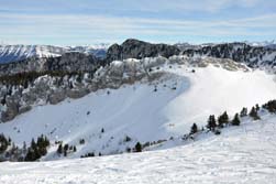 Vue vers le col de Léchaud depuis le petit Som