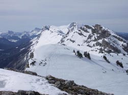Vue vers le col de l'ARc et le roc Cornafion, depuis le pic Saint Michel