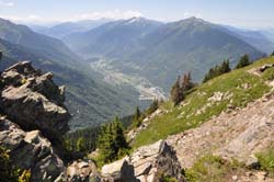 La Roche Pourrie ; vue Sud (combe de Savoie, La Bathie, Belledonne - grand Arc, Lauzière -grand pic, cheval noir)
