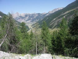 Montée vers le lac Miroir ; vue vers Ceillac